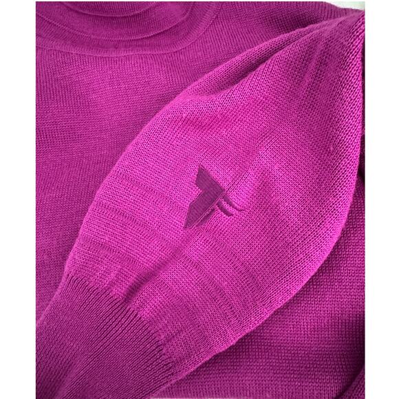 Vintage Tyrolia Skiwear wool blend turtleneck ski sweater raspberry size small S - Picture 6 of 7